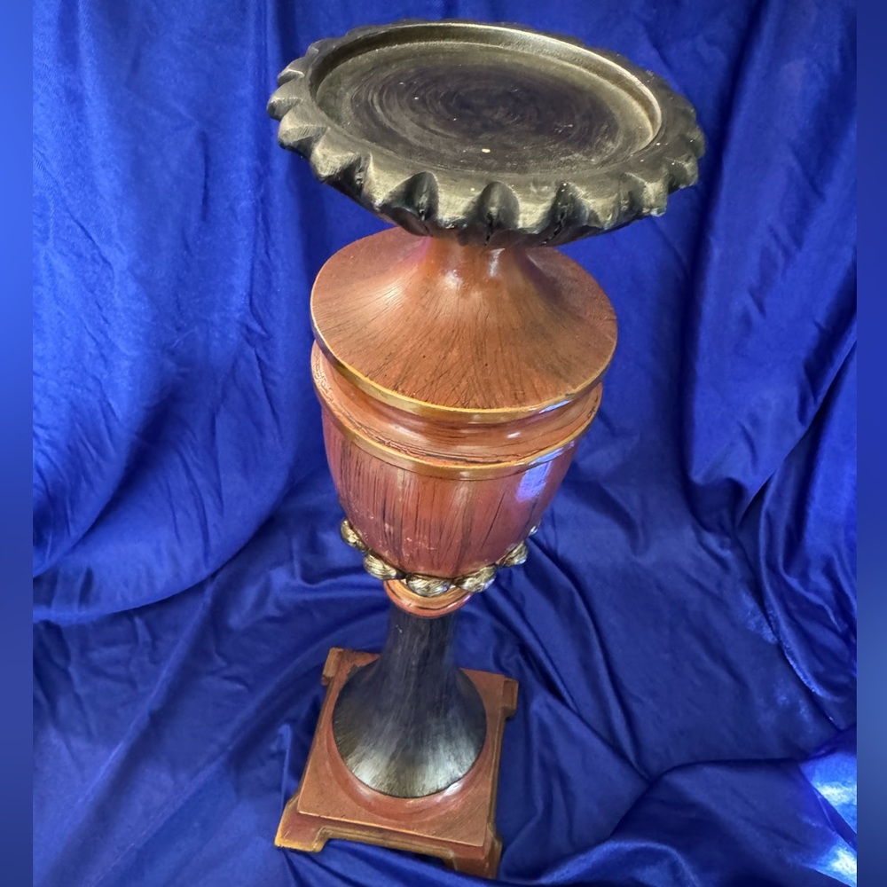 Vintage Mid Century Modern Wooden Candle Holder